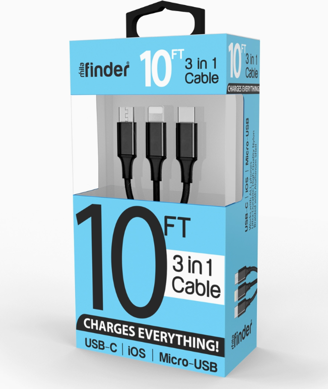 10 foot 3 in 1 device charger