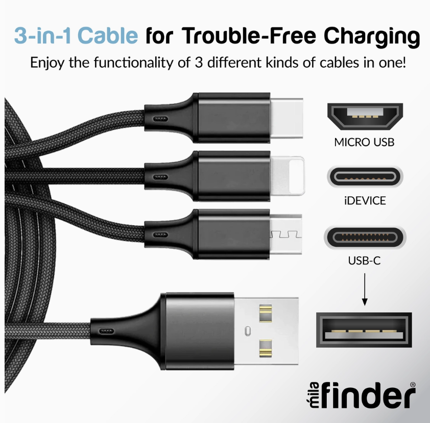 10 foot 3 in 1 device charger